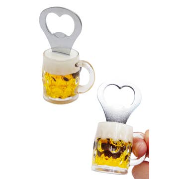 Mini Beer Liquid Filled Beer Stein Magnetic Bottle Opener