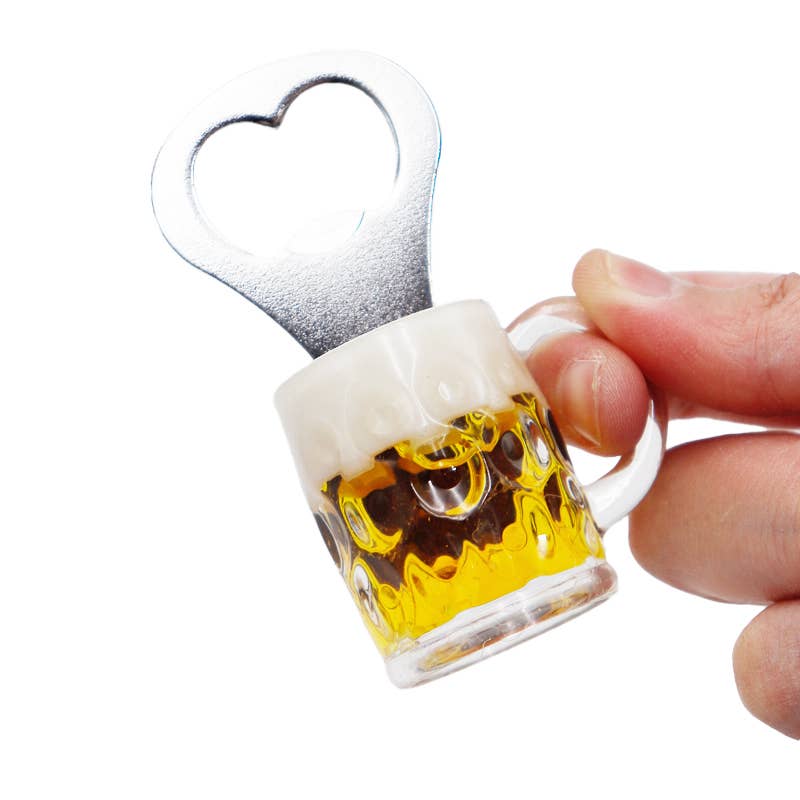 Mini Beer Liquid Filled Beer Stein Magnetic Bottle Opener