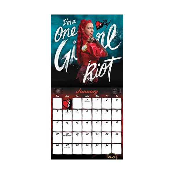 Disney Descendants: The Rise Of Red   ™ 2025 Wall  Calendar