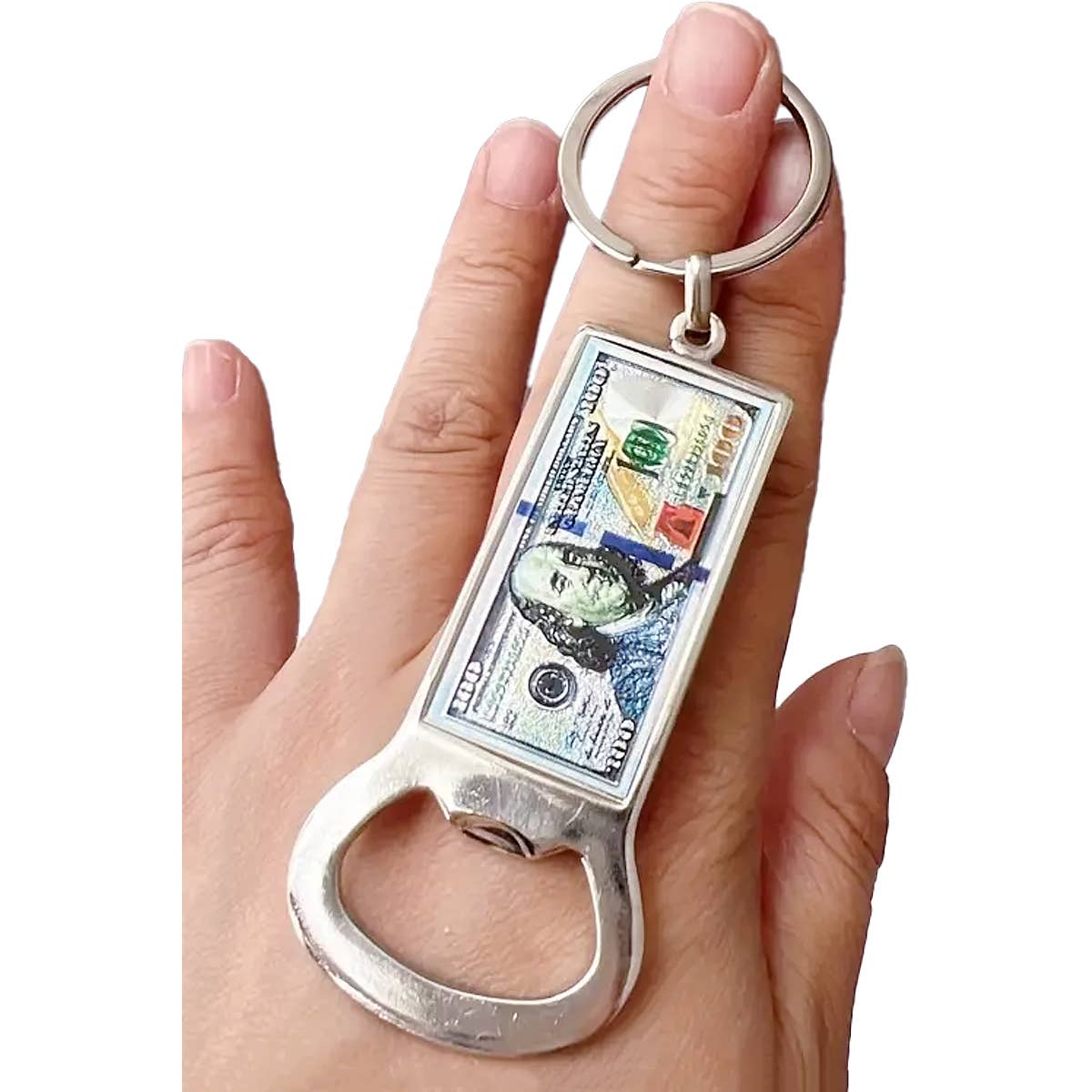 100 Dollar Bill Engraved Bottle Opener  Keychain