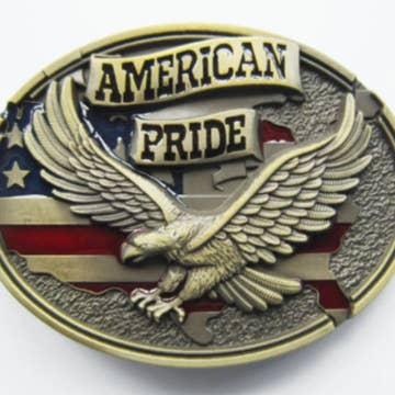 American Pride Eagle Western  Cowboy  Belt Buckle Assorted Colors