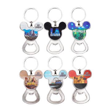 Los Angeles Print Mouse Shape Bottle Opener Assorted Styles  Keychain