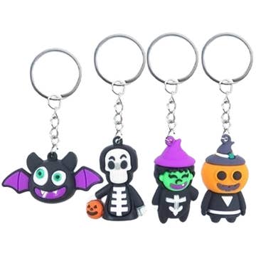 Halloween Cartoon Figurine 3D Silicone Assortment 1  Novelty Keychain