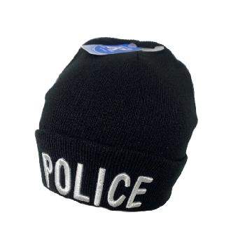 Knit Embroidered Police Hat