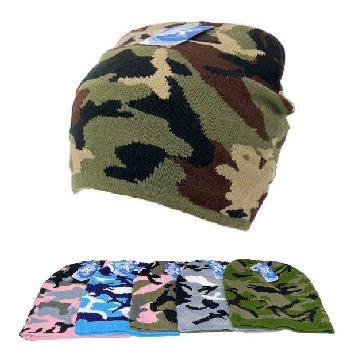 Knitted  Camo Beanie Assorted Colors