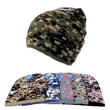 Knitted Digital Camo Beanie Assorted Colors