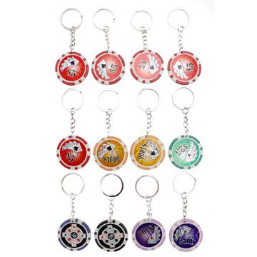 Casino Poker Chip  Assorted Colors  Novelty Keychain