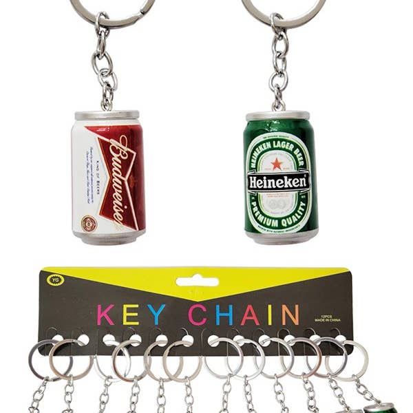 Canned Beer Beverage Novelty Keychain