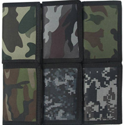 Camouflage Print  Tri-Fold Money  Bill Zipper Wallet