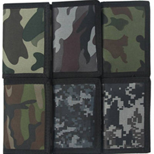 Camouflage Print  Tri-Fold Money  Bill Zipper Wallet